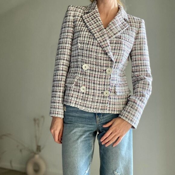 Zara Blazer Double Breasted Weaved Textured - Picture 8 of 9